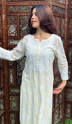 Load image into Gallery viewer, Women&#39;s Lucknowi Handcrafted Cotton Chikankari Kurti - HONC0212094
