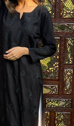 Load image into Gallery viewer, Women&#39;s Lucknowi Handcrafted Cotton Chikankari Kurti - HONC0232156
