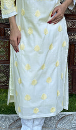 Load image into Gallery viewer, Women&#39;s Lucknowi Handcrafted Cotton Chikankari Kurti - HONC0232182
