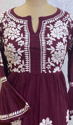 Load image into Gallery viewer, Women&#39;s Lucknowi Handcrafted Cotton Chikankari Dress - HONC060130
