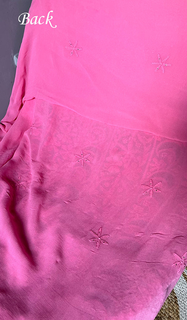Women's Lakhnavi Handcrafted Viscose Georgette Chikankari Full Suit Material - HONC02271107