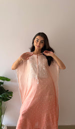 Load image into Gallery viewer, Pragya Women's Lucknowi Handcrafted Mul chanderi Chikankari Kaftan - HONC0458721