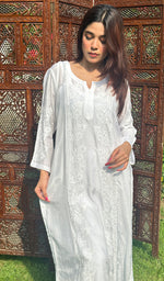 Load image into Gallery viewer, Aleena Women&#39;s Lucknowi Handcrafted Muslin Chikankari Kurti - HONC0209074
