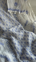 Load image into Gallery viewer, Saziya Women's Lakhnavi Handcrafted Mul Chanderi Semi - Stitched Kurta And Dupatta Set - HONC0237907
