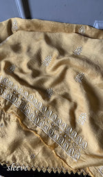 Load image into Gallery viewer, Women&#39;s Lakhnavi Handcrafted Munga Silk Unstitched Chikankari Kurta And Dupatta Set- HONC0278845
