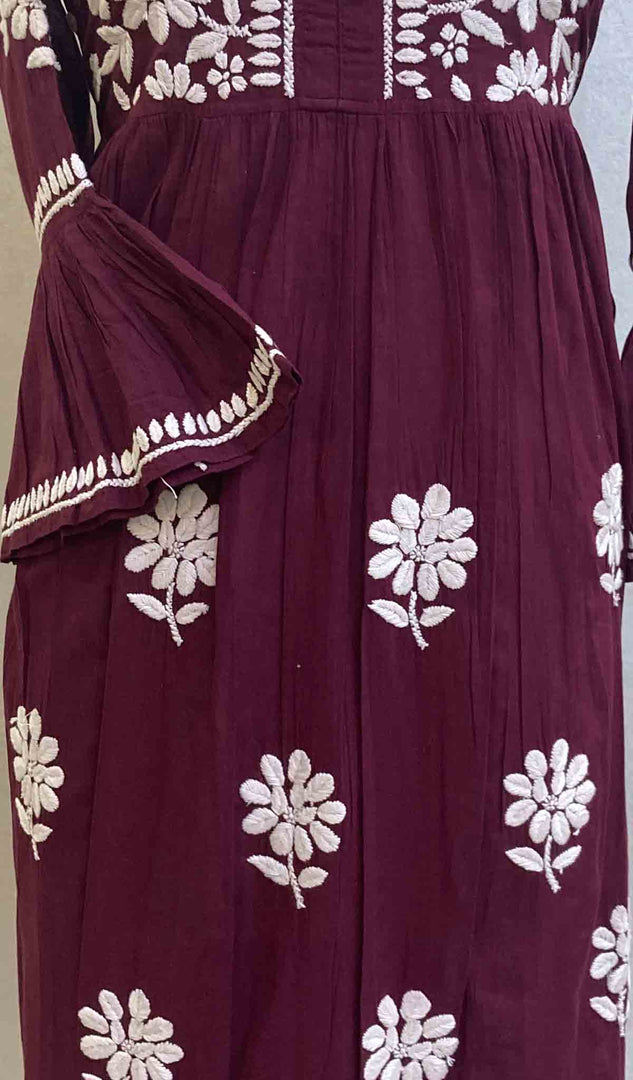 Women's Lucknowi Handcrafted Cotton Chikankari Dress - HONC060130