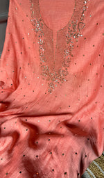 Load image into Gallery viewer, Women&#39;s Lakhnavi Handcrafted Mul Chanderi Unstitched Kurta And Dupatta Set - HONC0307134
