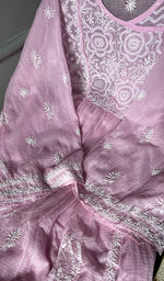 Load image into Gallery viewer, Sehmat Women&#39;s Lakhnavi Handcrafted Kota Cotton Semi -Stitched Angrakha And Dupatta Set- HONC0294482
