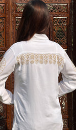 将图像加载到图库查看器中， Muskan Women&#39;s Lakhnavi Handcrafted Modal Cotton Chikankari Top - HONC0248833
