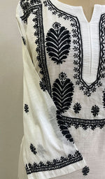 将图像加载到图库查看器中， Zeenat Women&#39;s Lucknowi Handcrafted Cotton Chikankari Kurti - HONC0171358
