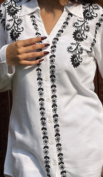 将图像加载到图库查看器中， Muskan Women&#39;s Lakhnavi Handcrafted Modal Cotton Chikankari Top - HONC0248922
