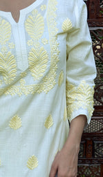 将图像加载到图库查看器中， Women&#39;s Lucknowi Handcrafted Cotton Chikankari Kurti - HONC0232182
