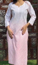 将图像加载到图库查看器中， Women&#39;s Lucknowi Handcrafted Cotton Chikankari Kurti - HONC0245085
