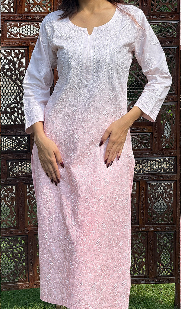 Women's Lucknowi Handcrafted Cotton Chikankari Kurti - HONC0245085