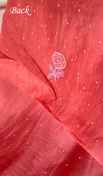 Load image into Gallery viewer, Women's Lakhnavi Handcrafted Pure Organza Chikankari Unstitched Kurta And Dupatta Set- HONC0309149