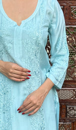 Load image into Gallery viewer, Aleena Women&#39;s Lucknowi Handcrafted Muslin Chikankari Kurti - HONC0209159
