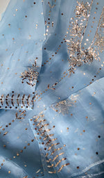 Load image into Gallery viewer, Marifa Women&#39;s Lakhnavi Handcrafted Pure Organza Chikankari Unstitched Kurta And Dupatta Set - HONC0228391

