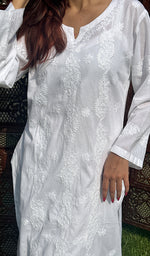 Load image into Gallery viewer, Women&#39;s Lucknowi Handcrafted Cotton Chikankari Kurti - HONC0202023
