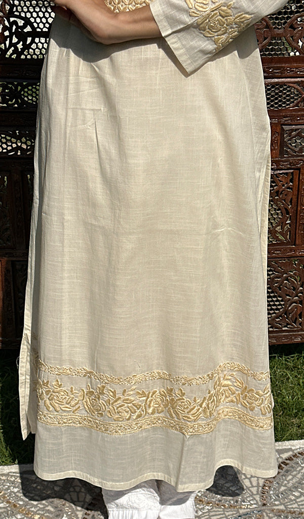 Women's Lucknowi Handcrafted Cotton Chikankari Kurti - HONC0219431