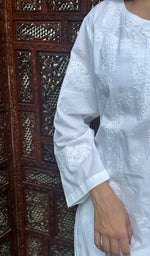 Load image into Gallery viewer, Women&#39;s Lucknowi Handcrafted Cotton Chikankari Kurti - HONC0197103
