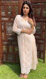 Load image into Gallery viewer, Areej Women&#39;s Lucknowi Handcrafted Cotton Chikankari Kurti - HONC0225189
