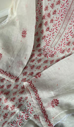 将图像加载到图库查看器中， Saziya Women&#39;s Lakhnavi Handcrafted Mul Chanderi Semi - Stitched Kurta And Dupatta Set - HONC0243861
