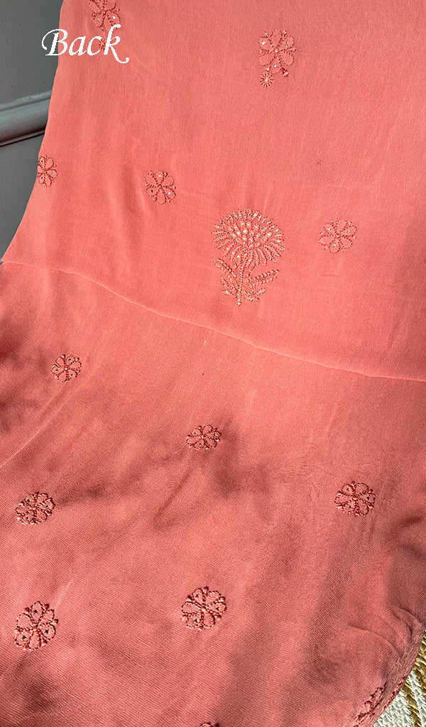 Women's Lakhnavi Handcrafted Viscose Georgette Chikankari Full Suit Material - HONC0271104