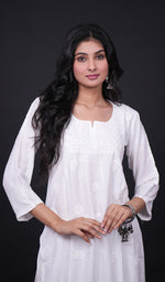 将图像加载到图库查看器中， Women&#39;s Lucknowi Handcrafted Modal Cotton  Chikankari Kurti - HONC0151549
