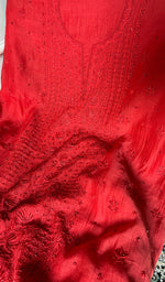 Load image into Gallery viewer, Women's Lakhnavi Handcrafted Mul Chanderi Unstitched Chikankari Full Suit Material - HONC0344340