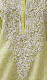 Women's Lucknowi Handcrafted Cotton Chikankari Kurti- HONC0392394