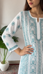 Women's Lucknowi Handcrafted Cotton Chikankari Kurti- HONC392426