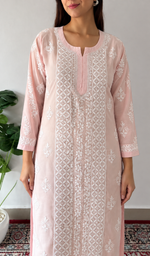 Women's Lucknowi Handcrafted Cotton Chikankari Kurti -HONC0164336