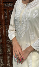 将图像加载到图库查看器中， Women&#39;s Lucknowi Handcrafted Cotton Chikankari Kurti - HONC0210150
