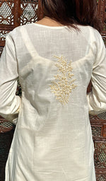 将图像加载到图库查看器中， Women&#39;s Lucknowi Handcrafted Cotton Chikankari Kurti - HONC0219431
