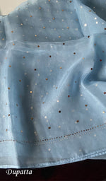 Load image into Gallery viewer, Marifa Women&#39;s Lakhnavi Handcrafted Pure Organza Chikankari Unstitched Kurta And Dupatta Set - HONC0228391
