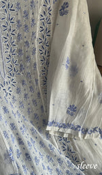 Load image into Gallery viewer, Saziya Women's Lakhnavi Handcrafted Mul Chanderi Semi - Stitched Kurta And Dupatta Set - HONC0237907