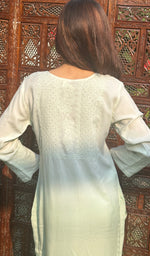 Load image into Gallery viewer, Women&#39;s Lucknowi Handcrafted Modal Cotton Chikankari Kurti - HONC0236890
