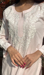 将图像加载到图库查看器中， Women&#39;s Lucknowi Handcrafted Cotton Chikankari Kurti - HONC0202477
