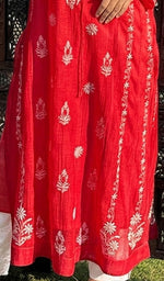 将图像加载到图库查看器中， Nafasat Women's Lucknowi Handcrafted Mul Chanderi Chikankari Kurti - HONC07989505