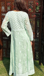 将图像加载到图库查看器中， Abisha Women&#39;s Lucknowi Handcrafted Cotton Chikankari Angrakha - HONC0232851
