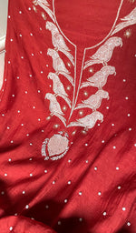 Load image into Gallery viewer, Chidiya Women&#39;s Lakhnavi Handcrafted Mul Chanderi Unstitched Kurta And Dupatta Set- HONC0323417
