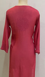 Load image into Gallery viewer, Zakiya Women&#39;s Lucknowi Handcrafted Muslin Chikankari Kurti - HONC0225665
