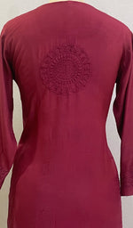 Load image into Gallery viewer, Zakiya Women&#39;s Lucknowi Handcrafted Muslin Chikankari Kurti - HONC0225702
