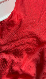 Load image into Gallery viewer, Women's Lakhnavi Handcrafted Mul Chanderi Unstitched Chikankari Full Suit Material - HONC0344340