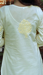 Load image into Gallery viewer, Women&#39;s Lucknowi Handcrafted Cotton Chikankari Kurti - HONC0232242
