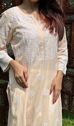 Load image into Gallery viewer, Shiza Women&#39;s Lucknowi Handcrafted Cotton Chikankari Kurti - HONC0226737
