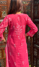 将图像加载到图库查看器中， Farheen Women&#39;s Lucknowi Handcrafted Cotton Chikankari Kurti - HONC0245086
