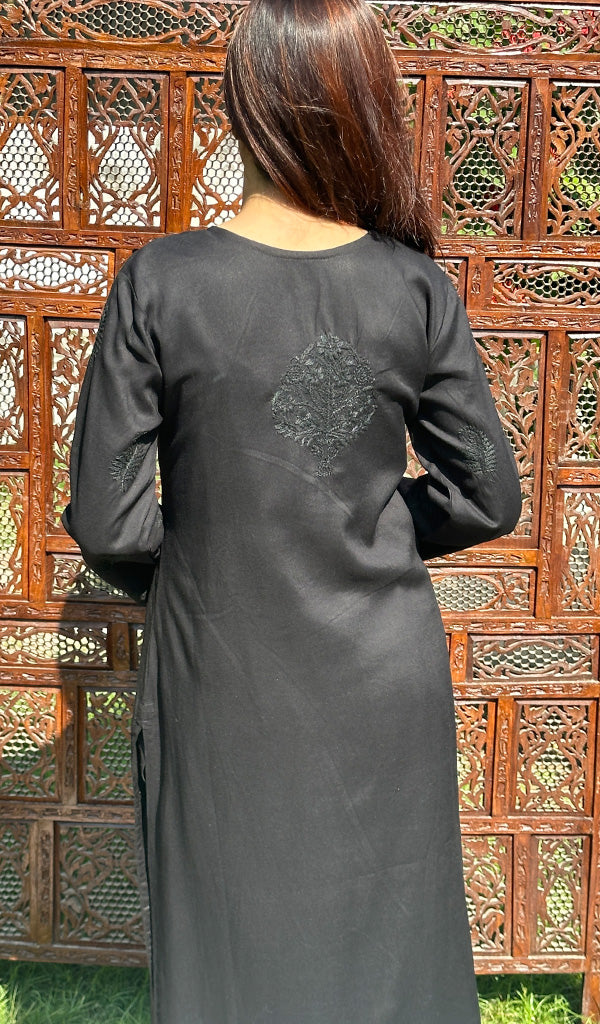 Women's Lucknowi Handcrafted Modal Cotton Chikankari Kurti - HONC0233236