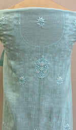 将图像加载到图库查看器中， Saziya Women&#39;s Lakhnavi Handcrafted Mul Chanderi Semi - Stitched Kurta And Dupatta Set - HONC090424
