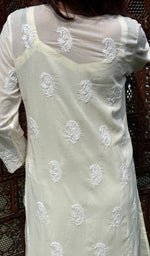 Load image into Gallery viewer, Women&#39;s Lucknowi Handcrafted Cotton Chikankari Kurti - HONC0210150
